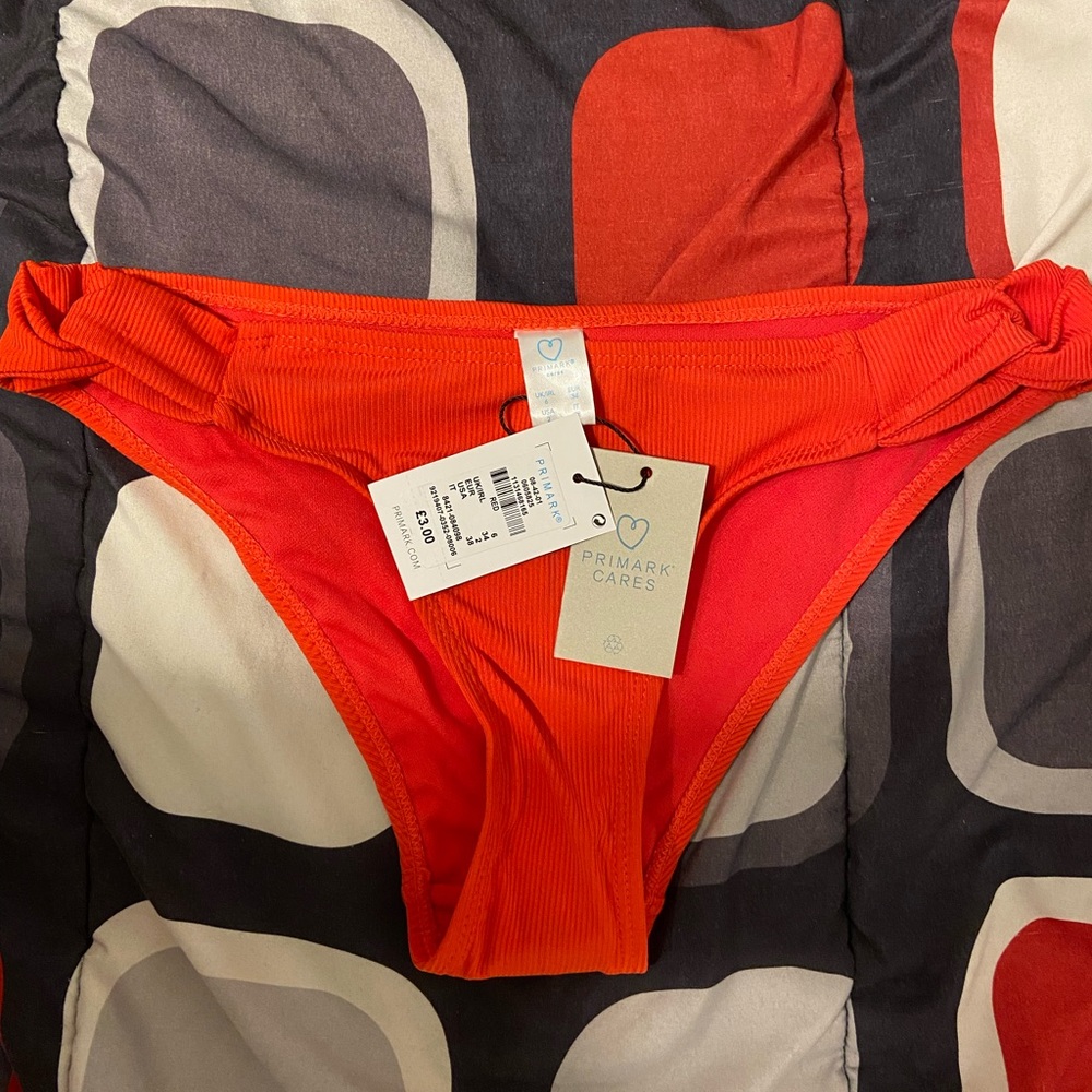 Primark Womens Red Bikini Bottom